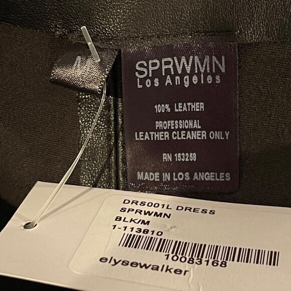 SPRWMN Leather Mini Dress Black - Picture 8 of 9